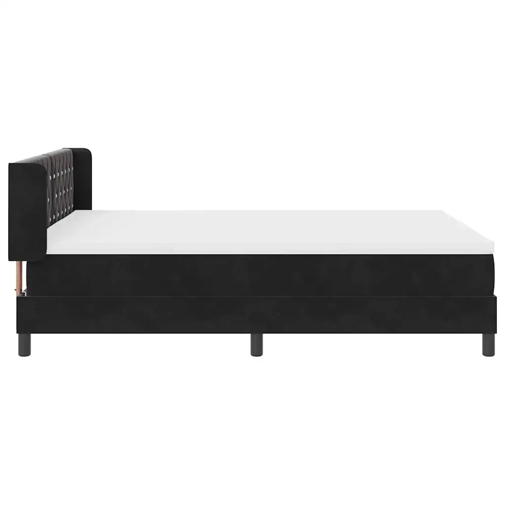 Letto a molle con materasso Nero 200 x 160 cm Poliestere 3341422