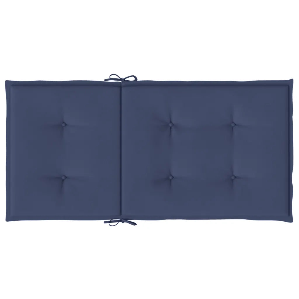 Cuscini Sedia Schienale Basso 2 pz Blu Marino in Tessuto 378680