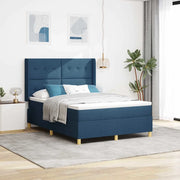 Letto a molle con strisce LED Blu 140 x 200 cm Tessuto 3343699