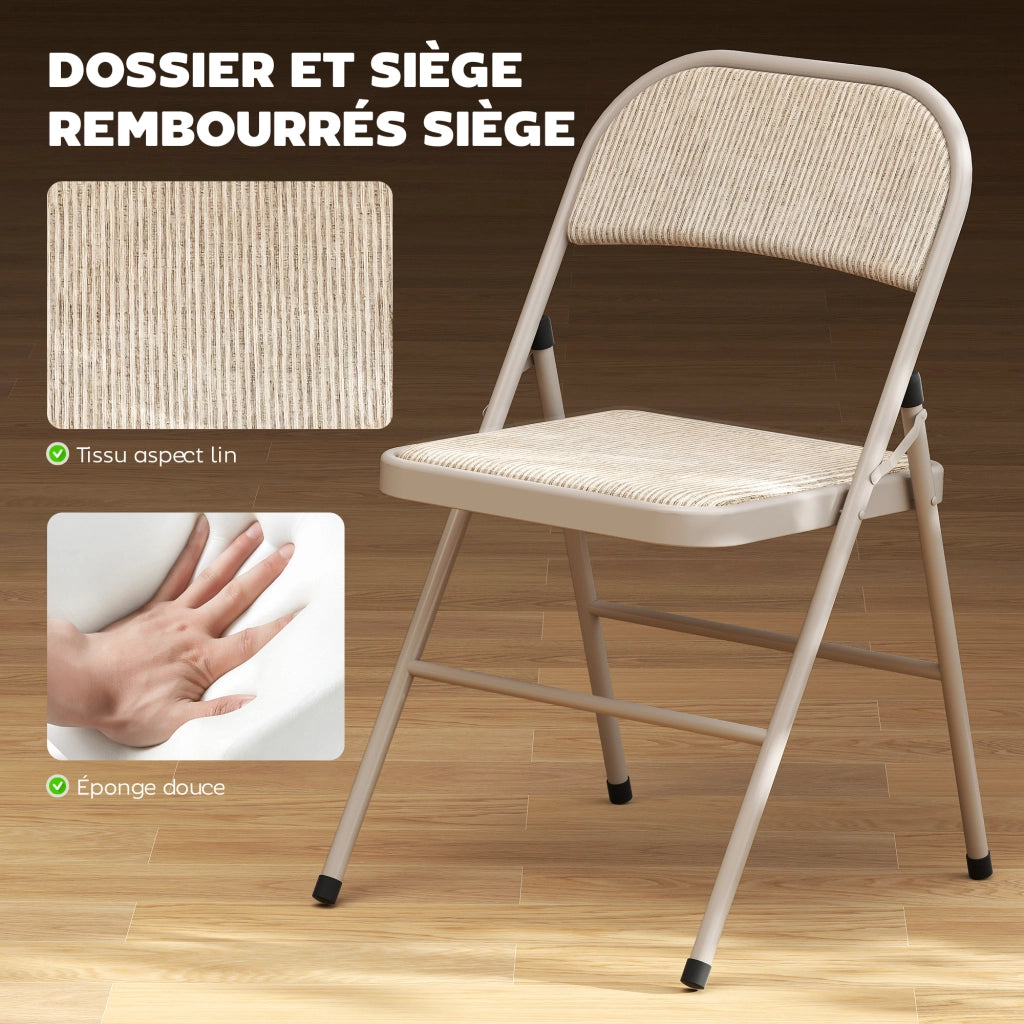 Sedia pieghevole da pranzo ¨C zephmum ¨C beige 45x46x78 cm