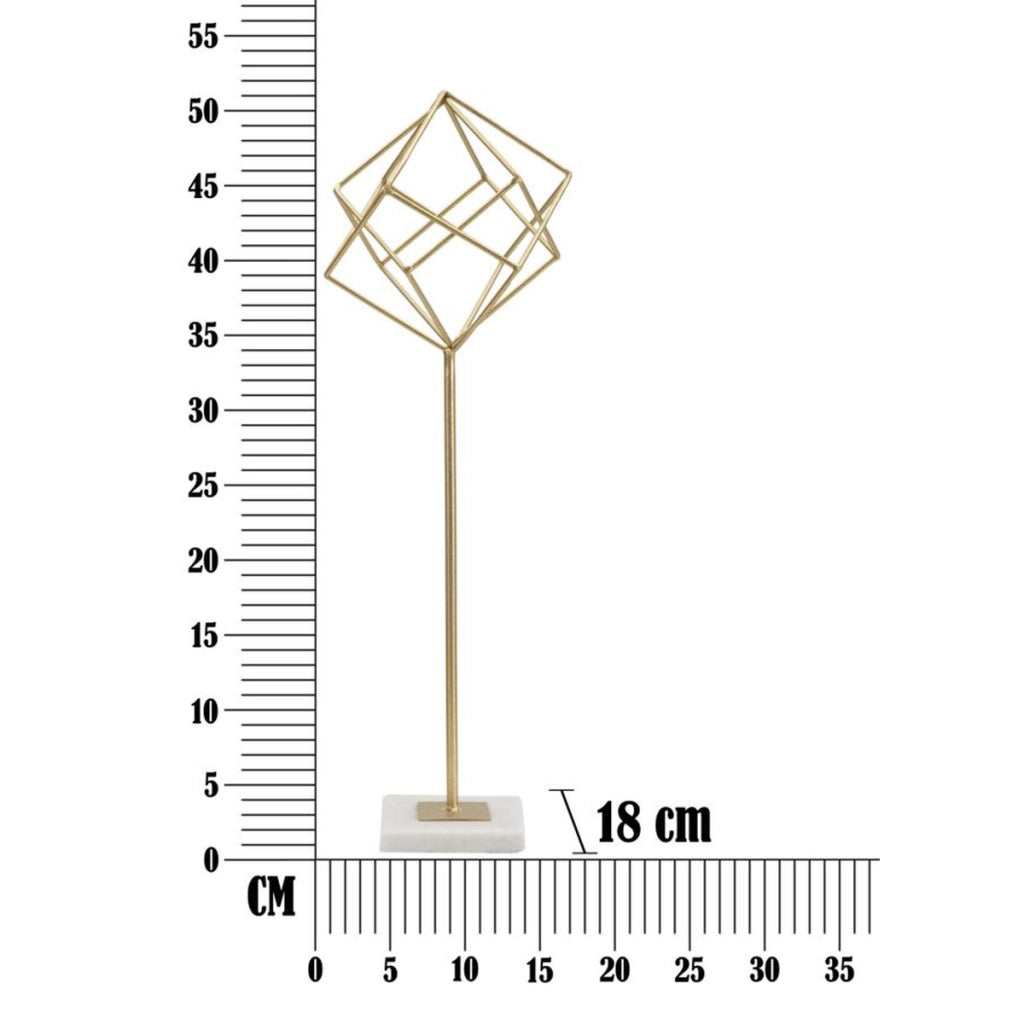 Scultura Cubi 1, Oro, Marmo, 16x18x52,5 cm