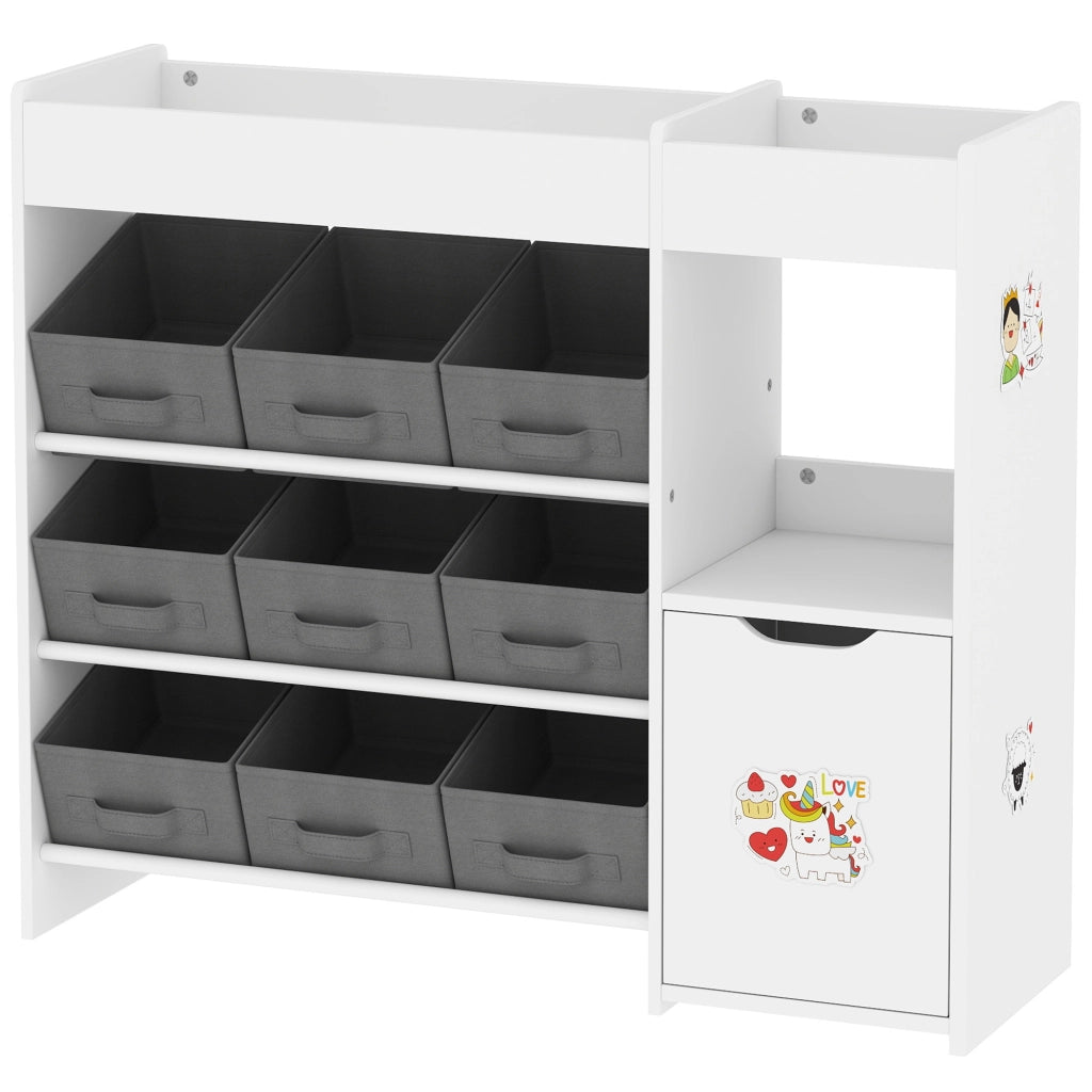 Mobile contenitore bambini con scaffali e cassetti ¨C Minimal ¨C bianco 80x40x90