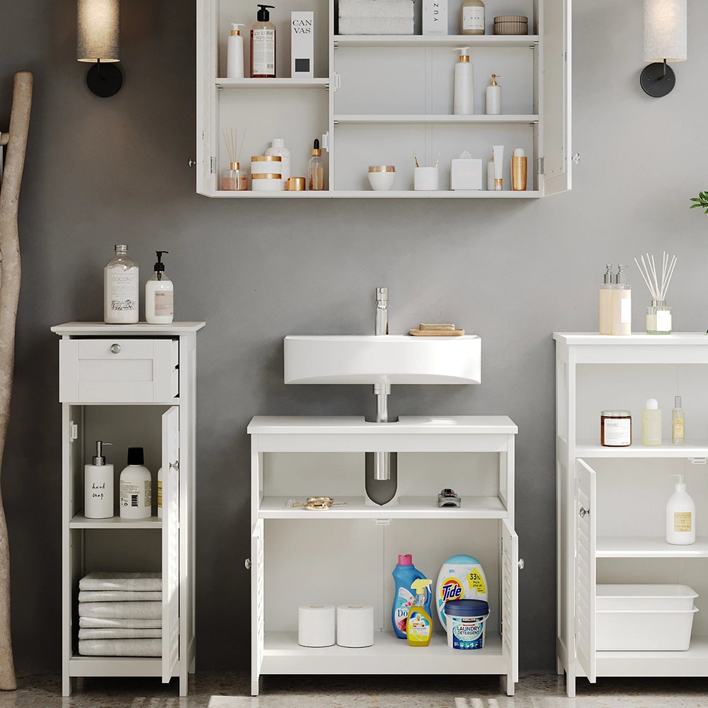 Vicco Set di mobili da bagno Bianco 4 pezzi, opzione 2