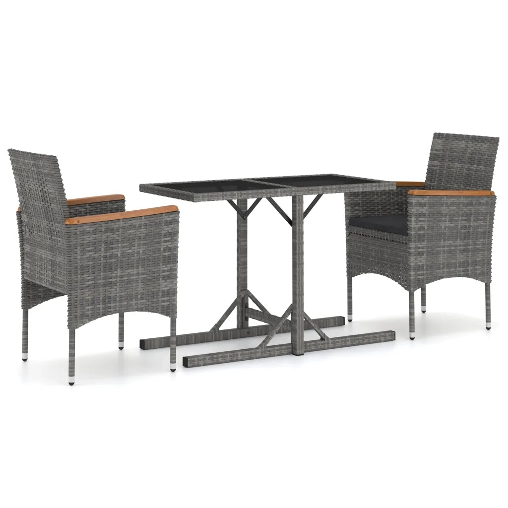 Set Mobili da Pranzo per Giardino 3 pz Grigio 3072474