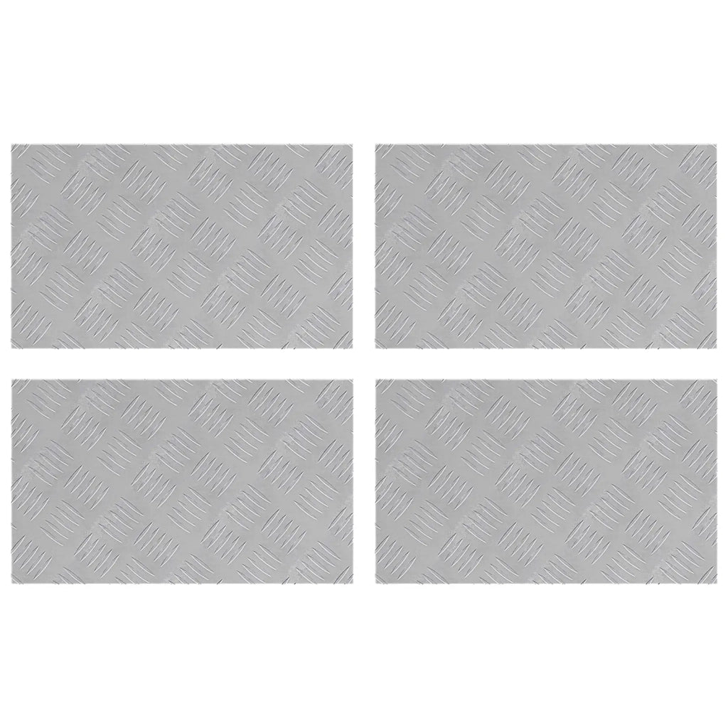 Gradini per Scale 4 pz | Tappetini per scale autoadesivi Argento 50 x 30 cm Alluminio