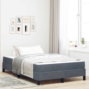 Letto a molle con materasso Grigio scuro 120 x 200 cm Tessuto 3398684