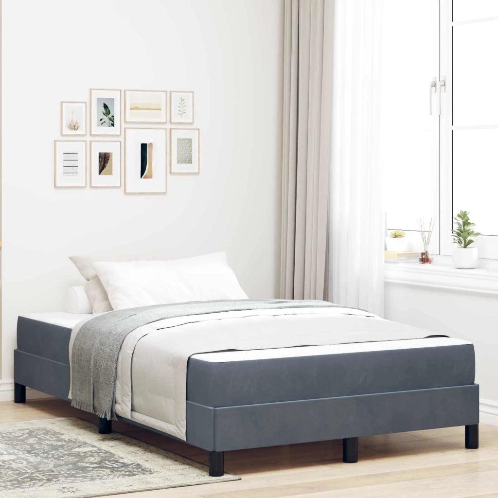 Letto a molle con materasso Grigio scuro 120 x 200 cm Tessuto 3398684