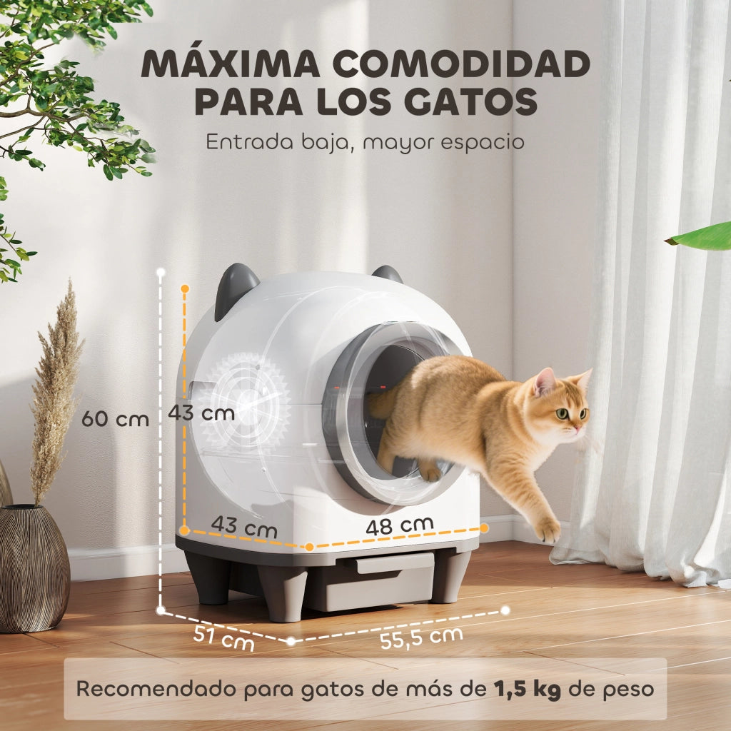 Arenero per Gatti Autolimpiante 80L ¨C zephmum ¨C Grigio