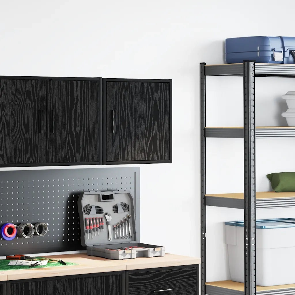 Pensile per Garage Nero in Legno Multistrato 860627