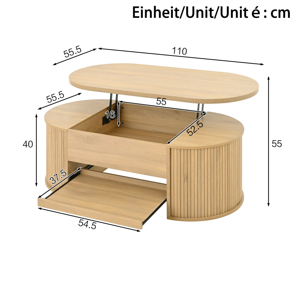 Credenza TV Natural in MDF lunghezza 175 cm