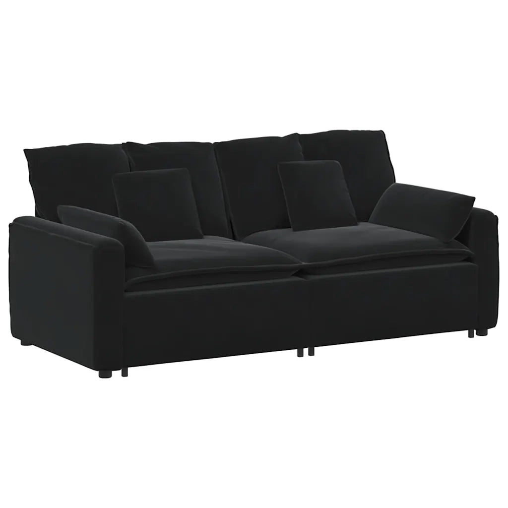 Divano Modulare con Cuscini Nero 3321134