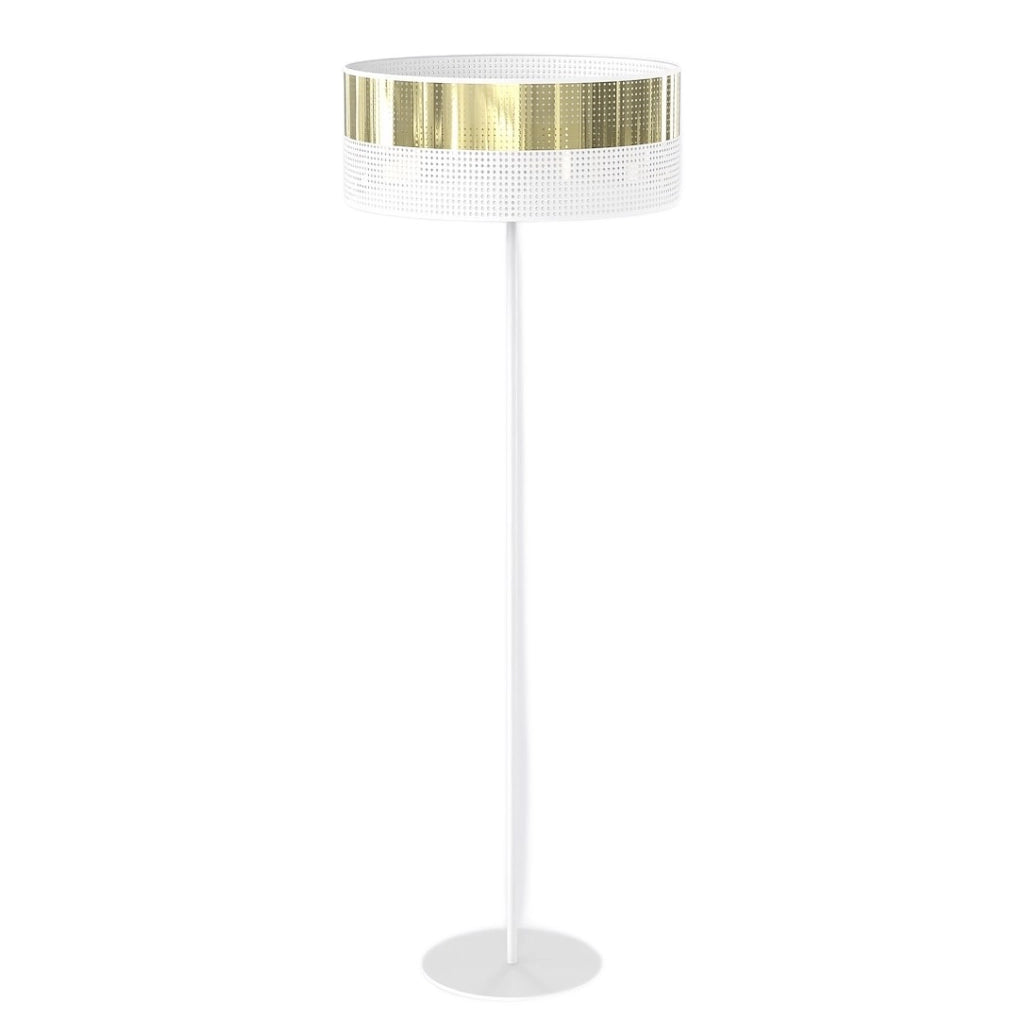 Lampada da terra LUX bianco oro perforata 1xE27 Emibig