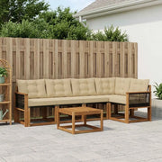 Set di divani da esterno con cuscino 6 pcs Naturale e Beige 3381969
