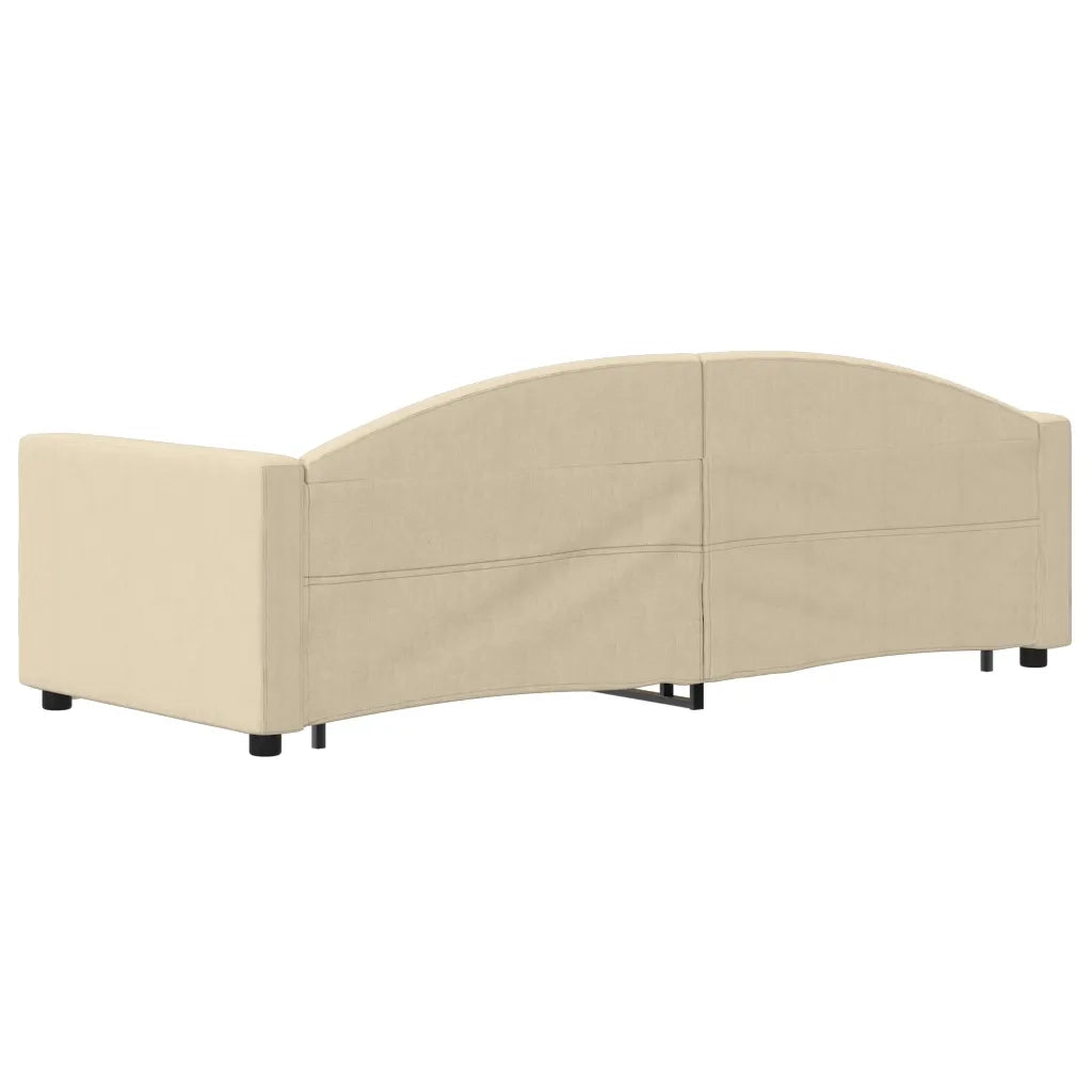 Divano Letto con Letto Estraibile Crema 80x200 cm Tessuto 3197187