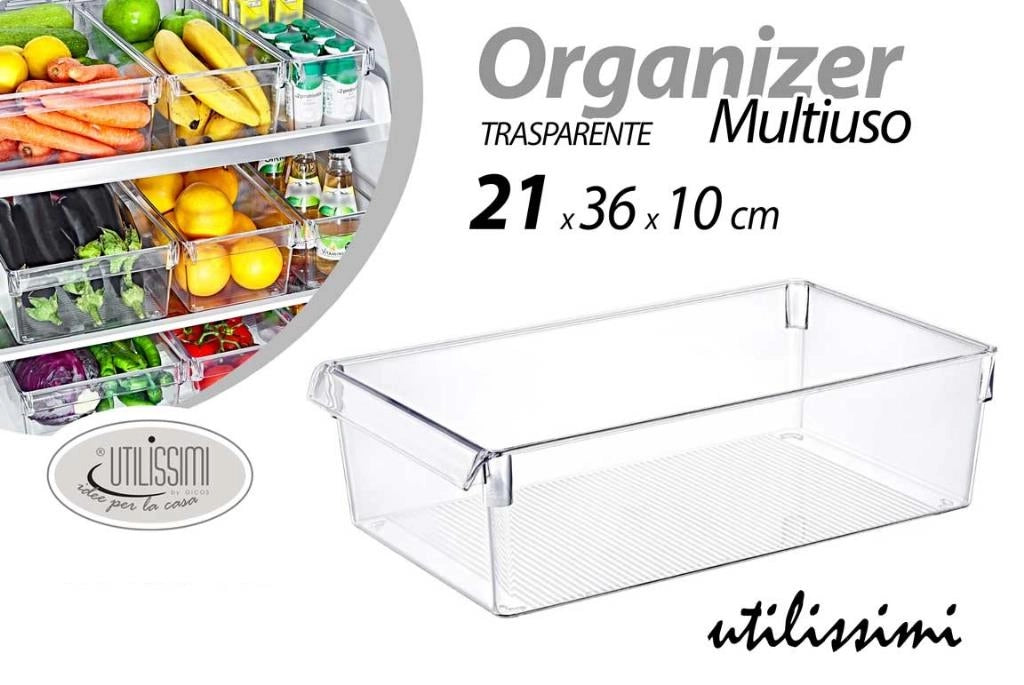 Contenitore Organizer Sovrapponibile Trasparente 36 x 21 x 10 cm Gicos