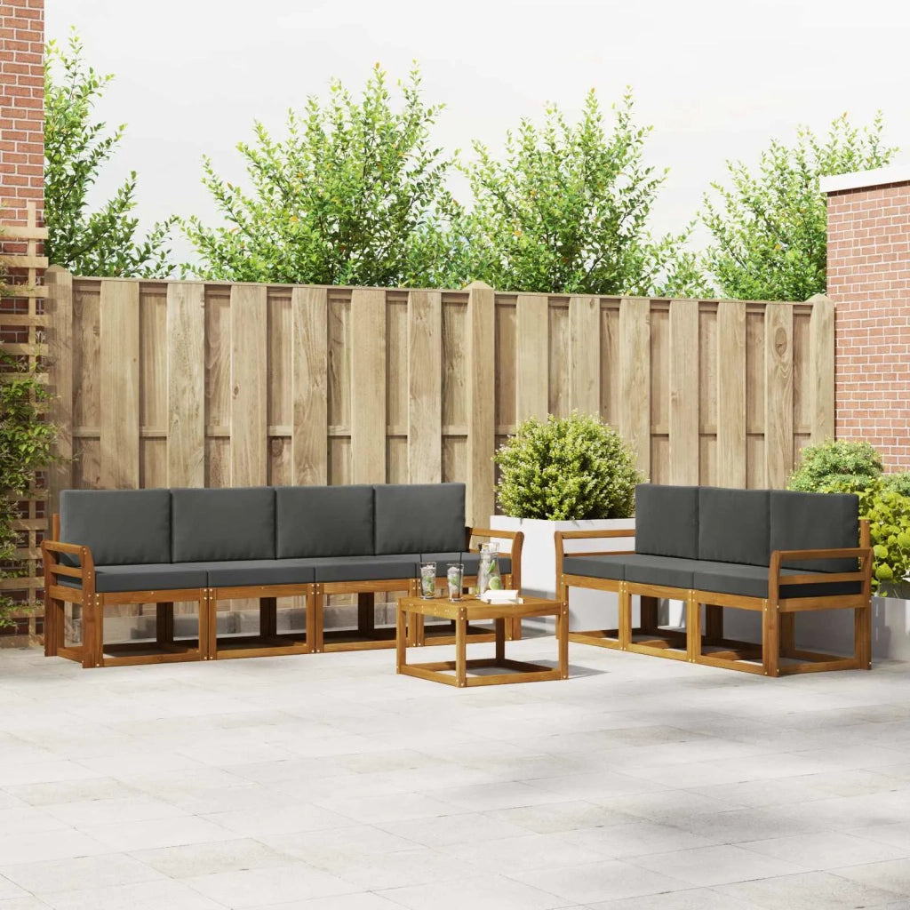 Set di divani da esterno con cuscino 8 pcs Naturale e Antracite 3366115