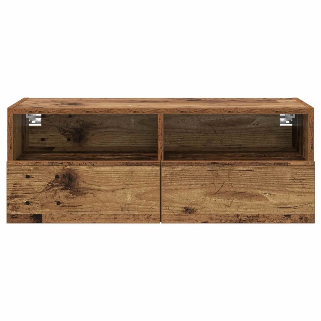 Mobiletti TV da Parete 2 pcs Legno vecchio 80 x 30 x 30 cm 882929