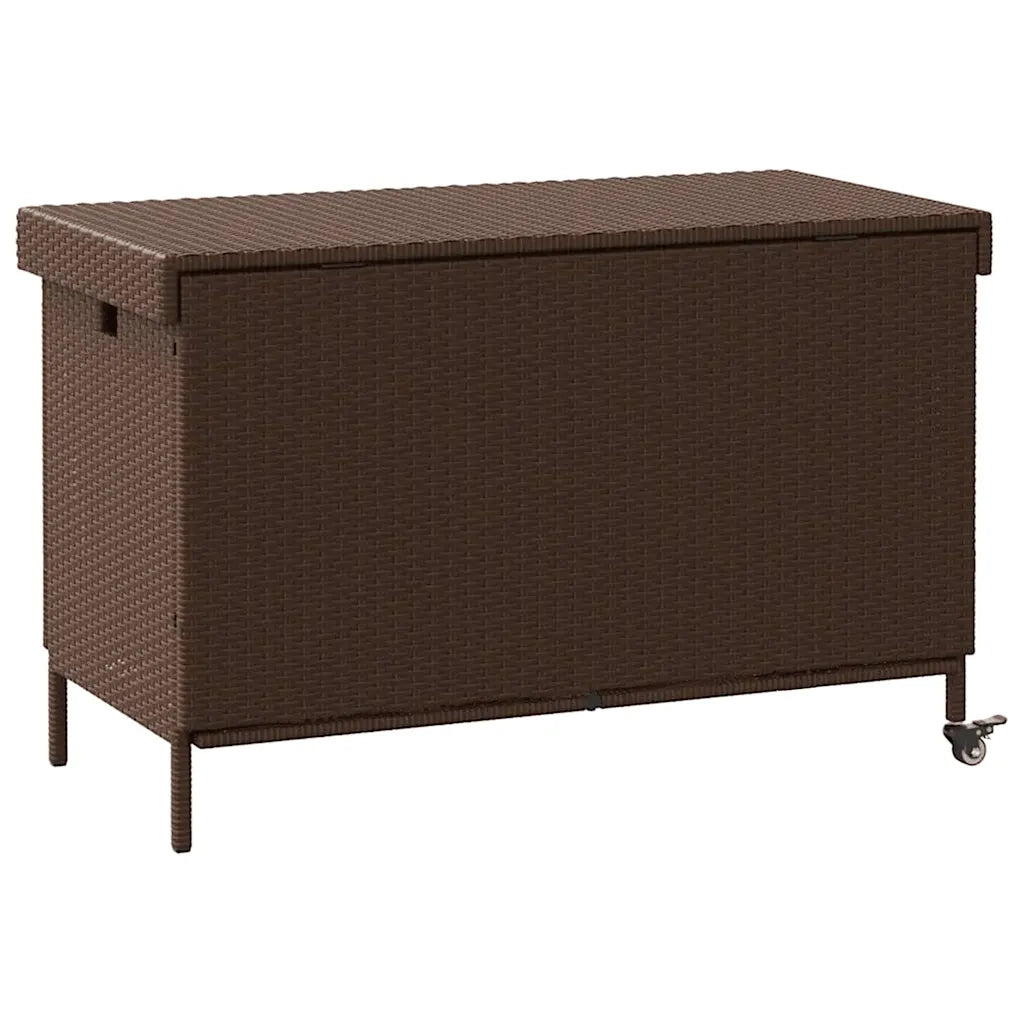 Contenitore da Giardino con Ruote Marrone Polyrattan CFW3711719