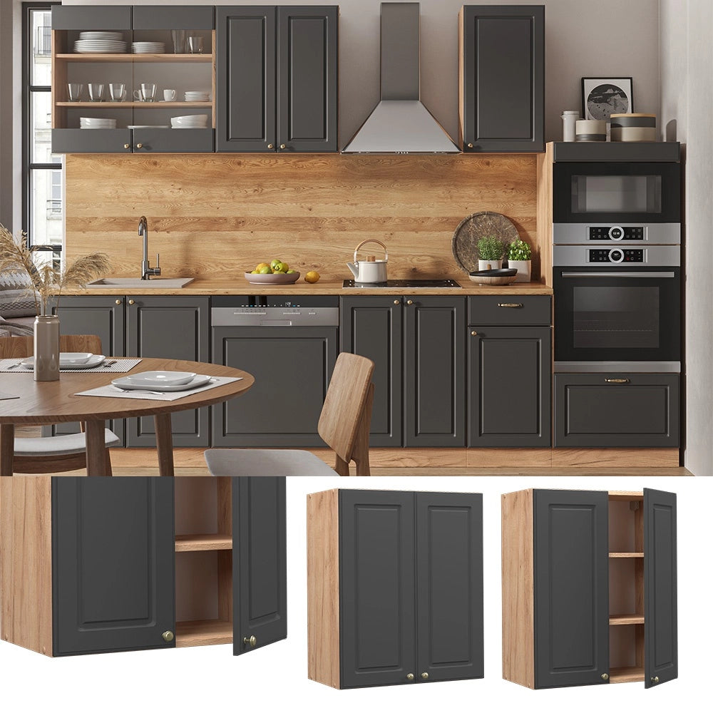 Pensile da cucina Fame-Line Antracite-oro/Rovere dorato 60 cm Vicco