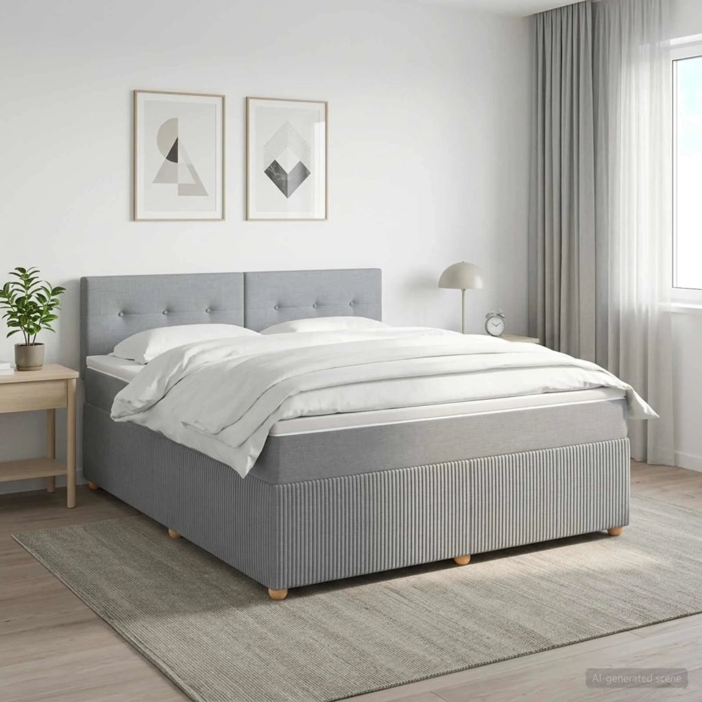 Letto box spring con materasso Grigio Chiaro 160 x 200 cm 3452967