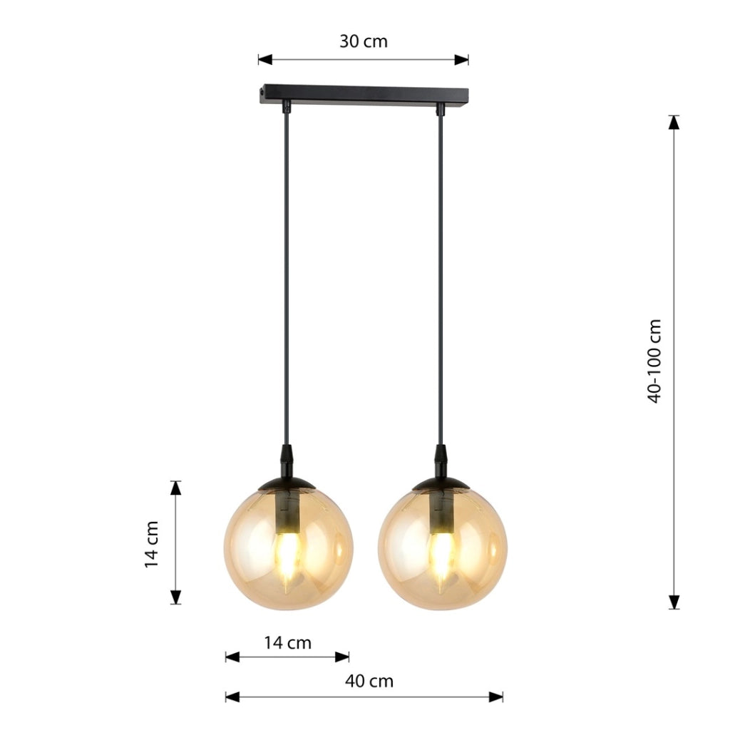 Lampada a sospensione Emibig Cosmo 2 E14 nero miele