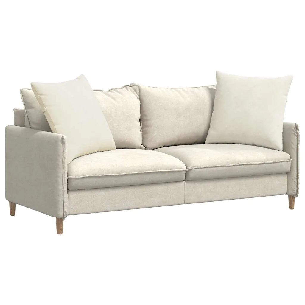 Cuscini da Divano 2 pz-Set di 2 Cuscini per Sofa Crema 60 x 60 cm Tessuto in Cords 893861