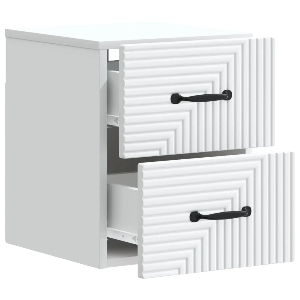 Mobiletto da notte a muro 2 pcs Bianco 34,5 x 33 x 40 cm 898636