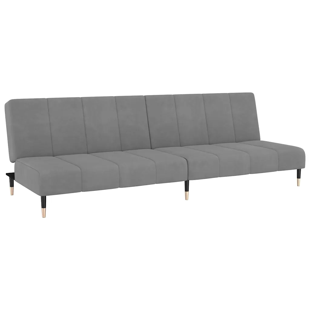 Divano Letto a 2 Posti-Sofa Letto 2 Posti-Daybed Grigio Chiaro in Velluto 362545