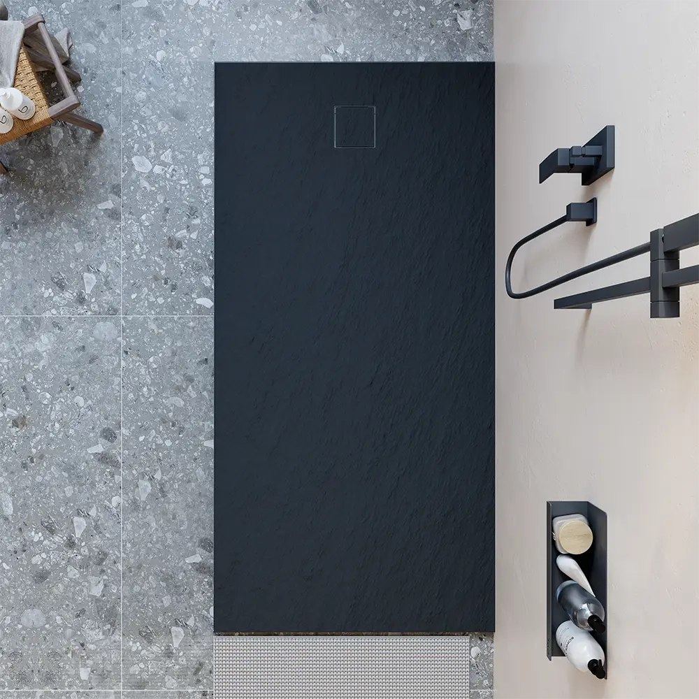 Piatto doccia 80x170 cm colore nero effetto pietra | Samos