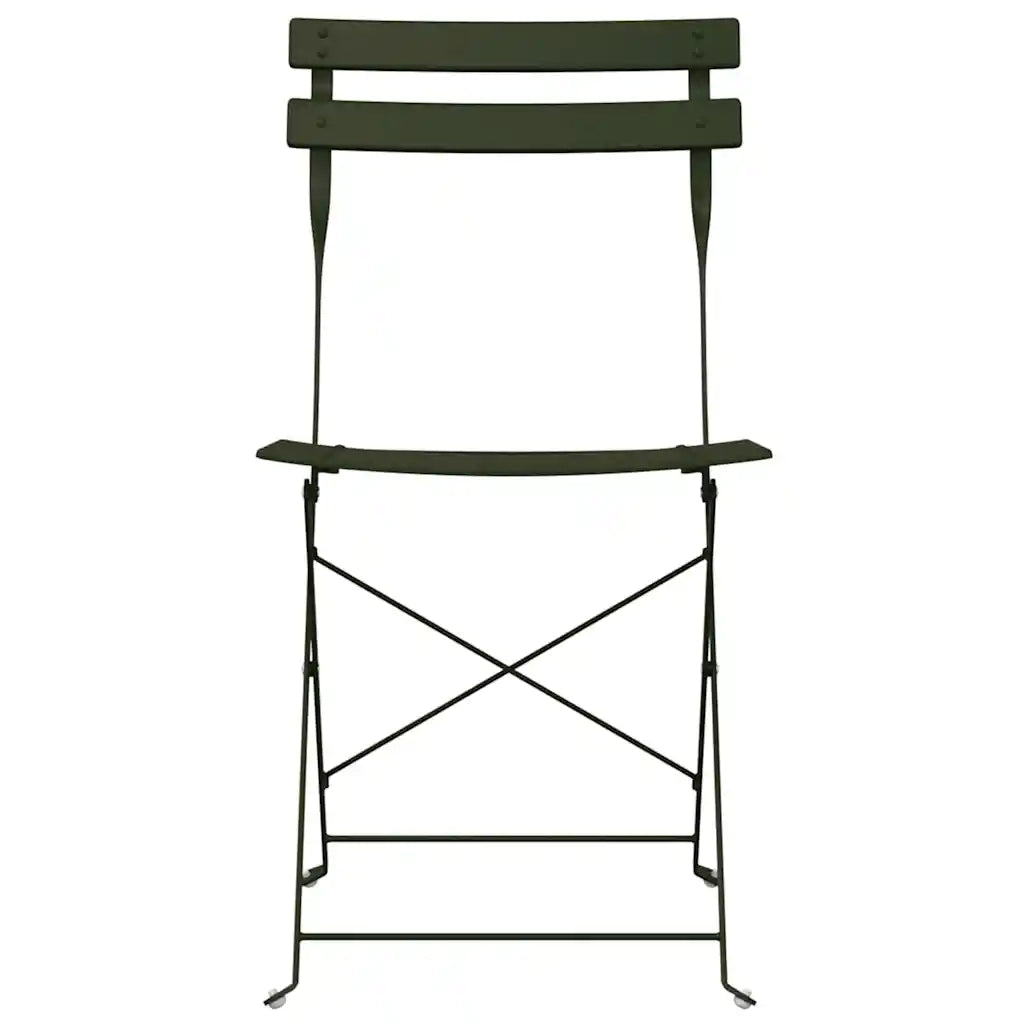 Sedia Pieghevole da Giardino 2 pcs Verde 42 x 46 x 82cm Metallo 42002955