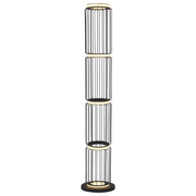 Piantana Industrial-Nordico Circolo Alluminio Bianco Silicone Nero Led 35W 3000K