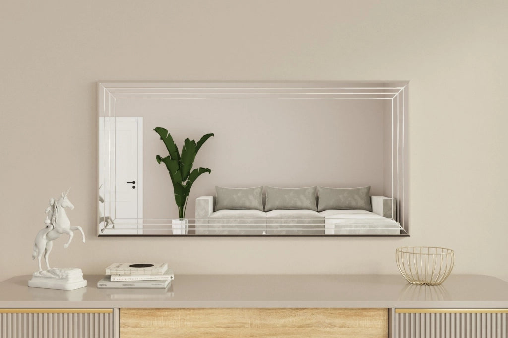 Roure, Specchio Forma Rettangolare, 60x120h cm Bianco