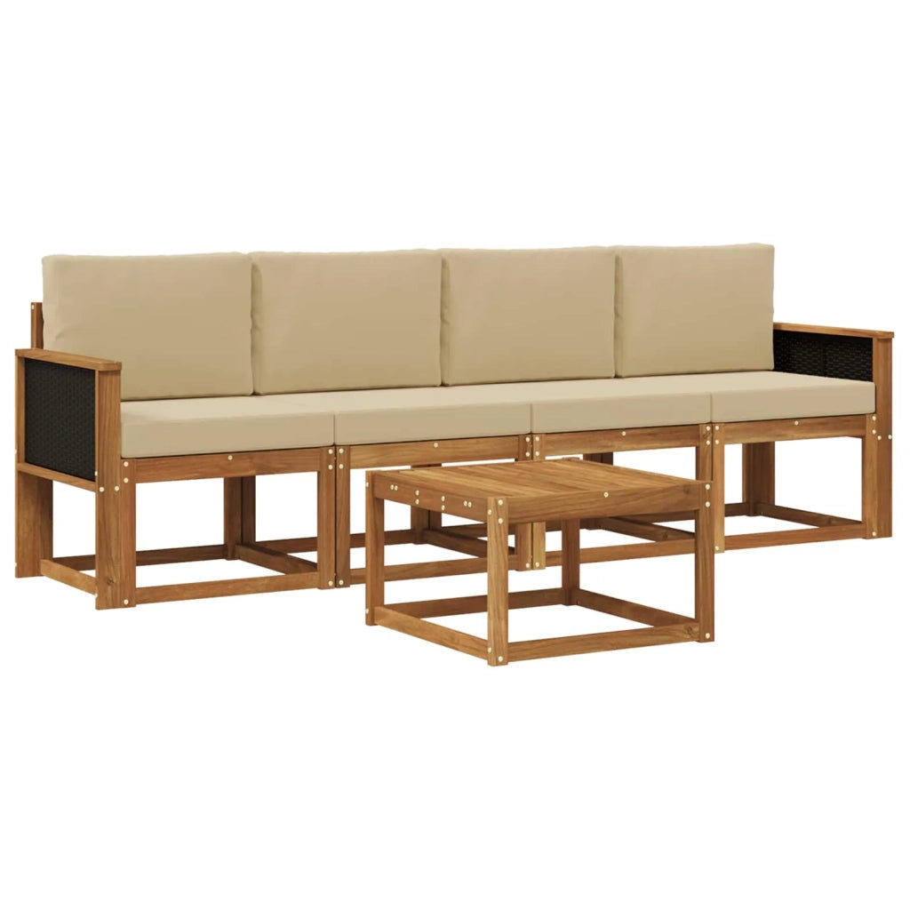 Set di divani da esterno 4 pz Naturale 3384964