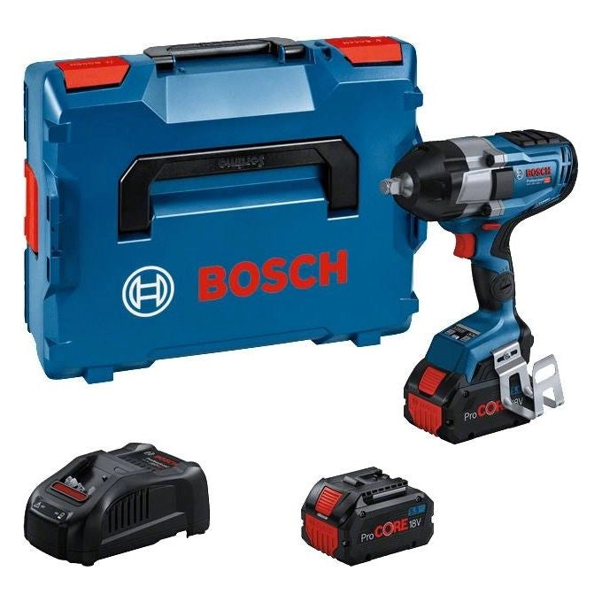 Bosch 0 601 9J8 303 Professional Avvitatore a massa battente 18 V 1000 Nm Motore Brushless BITURBO 2 Batterie Incluse L-Boxx 136 colore Nero Blu