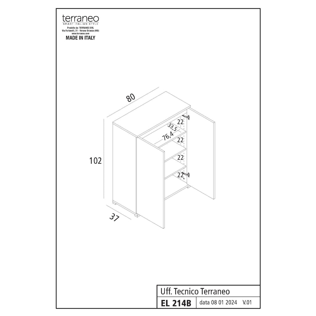 ELEMENTO BOX 80X37XH102CM 2 ANTE OLMO.