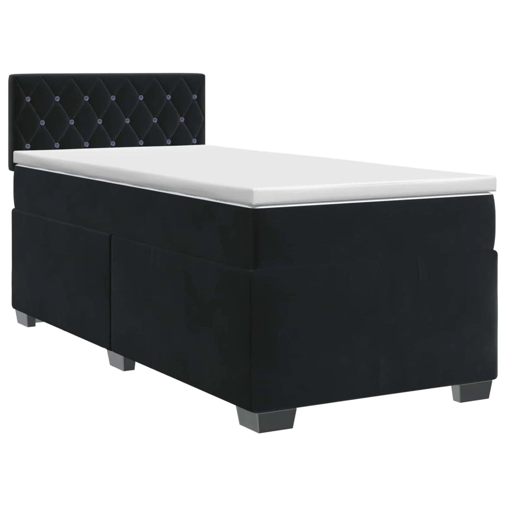 Letto box spring con materasso Nero 90 x 200 cm Velluto 3450634