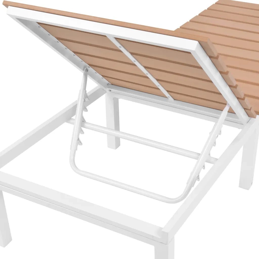 Lettino Prendisole in Alluminio e WPC Marrone 42868