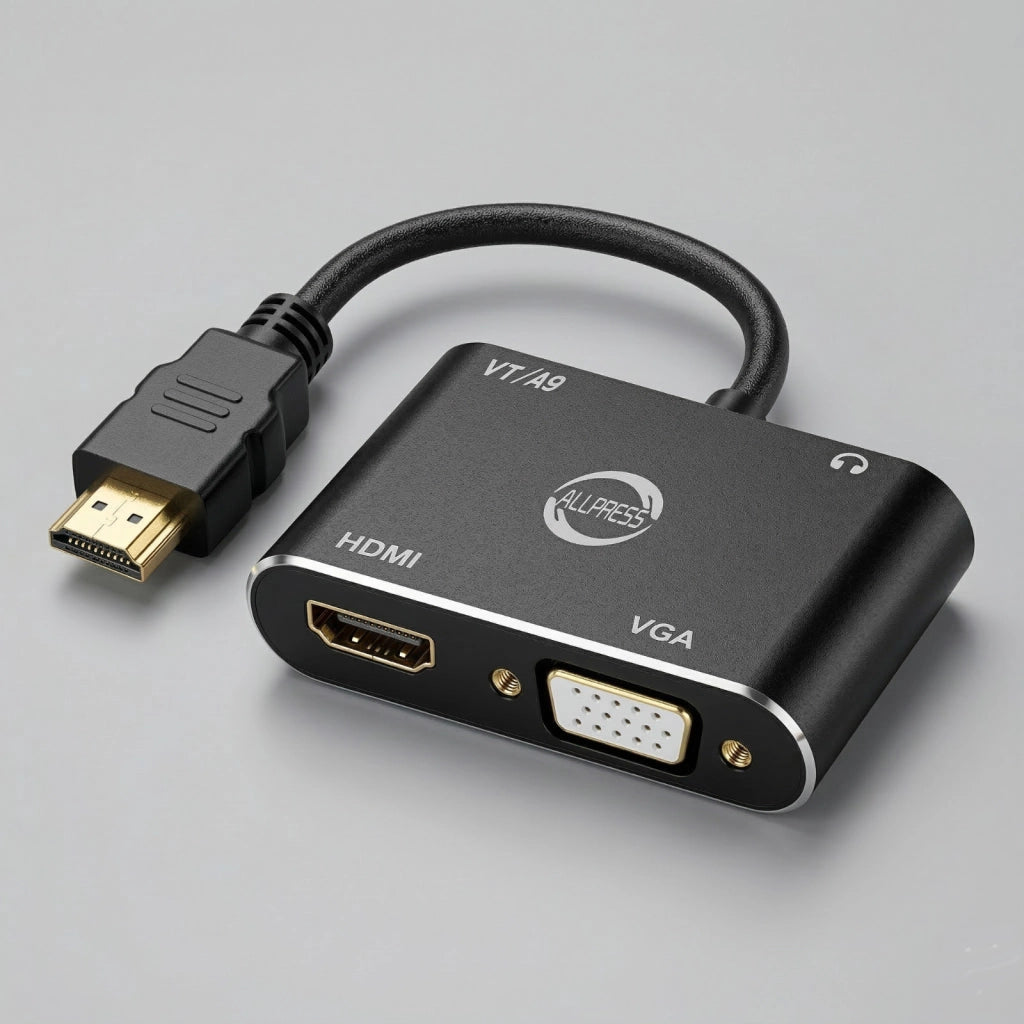 ADATTATORE HDMI A VGA + CON AUDIO PER DECODER 1080P FULL HD PER PC TV AS-08129