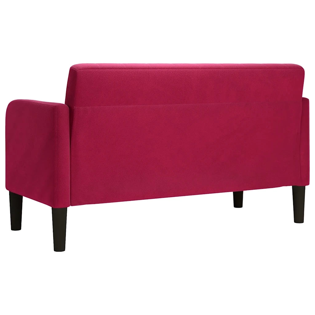 Divano Divanetto-Sofa Rosso Vino 109 cm in Velluto