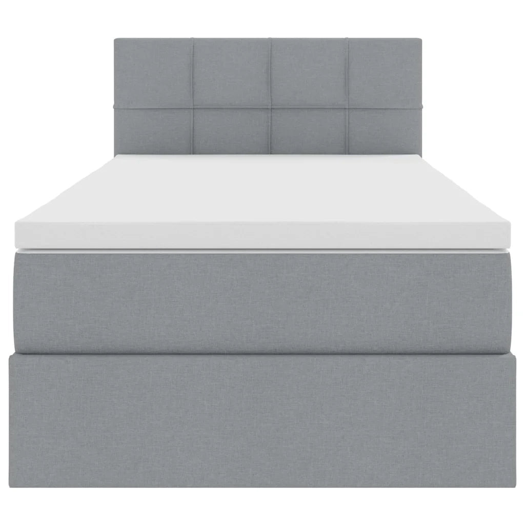 Letto con contenitore e materasso Grigio chiaro 100 x 200 cm 3370488