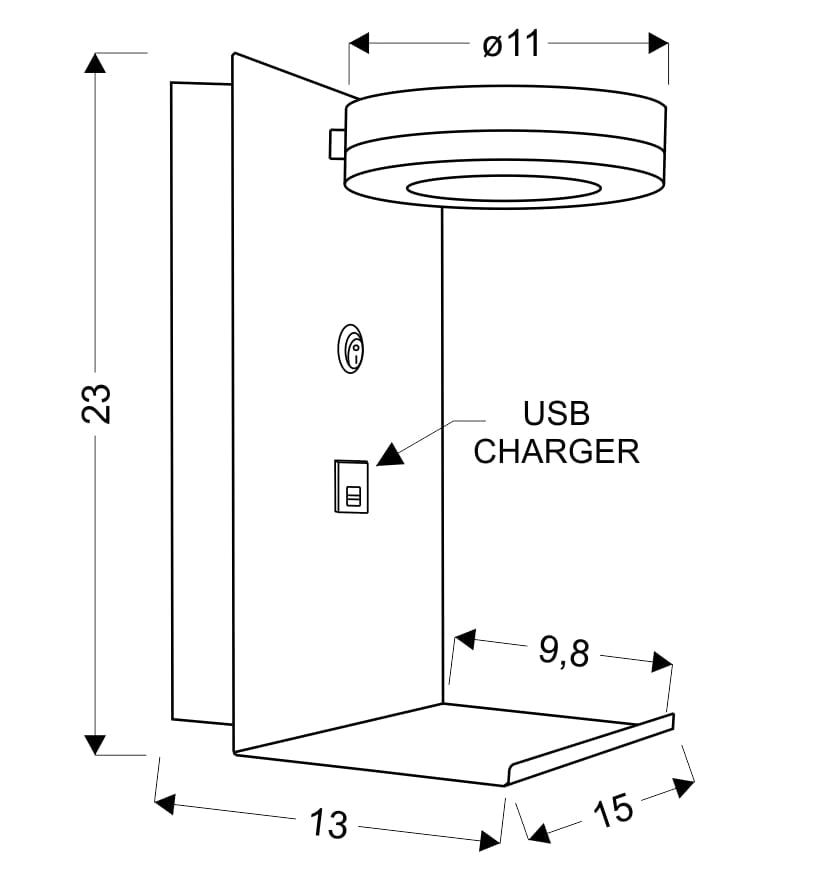 Candellux COMPACT Applique LED 4W 4000K Bianco Interr.