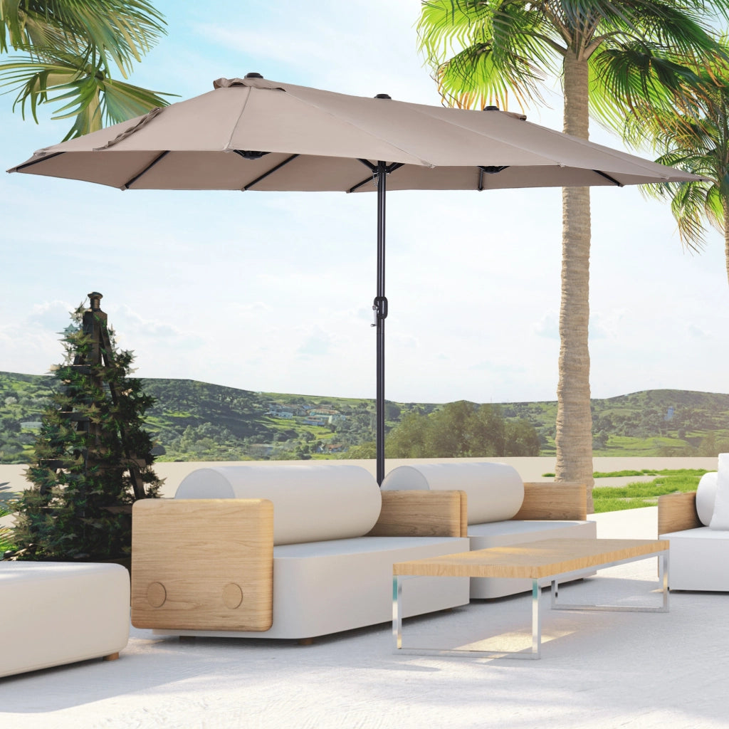 Ombrellone da Giardino ¨C Minimal ¨C 455x265x238 cm, Marrone