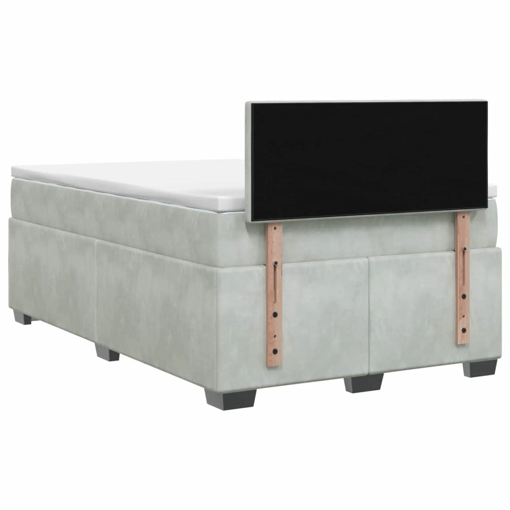 Letto con Box Spring, Materasso e LED Grigio Chiaro Velluto 3452144