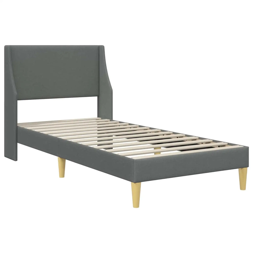 Letto singolo | Letto per adulti | Struttura del letto Grigio scuro 90 x 200 cm Tessuto