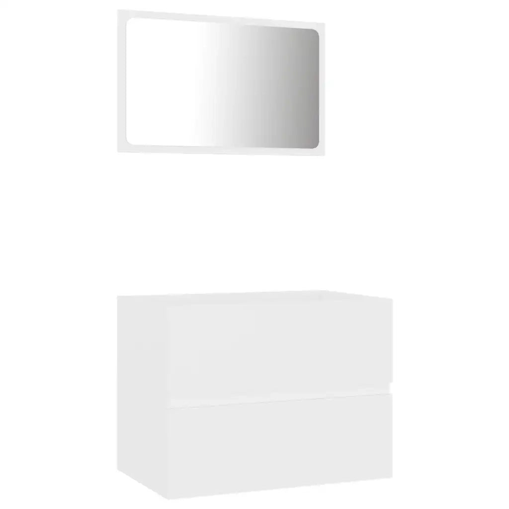 Set Mobili da Bagno 2 pz Bianco in Legno Multistrato 804872