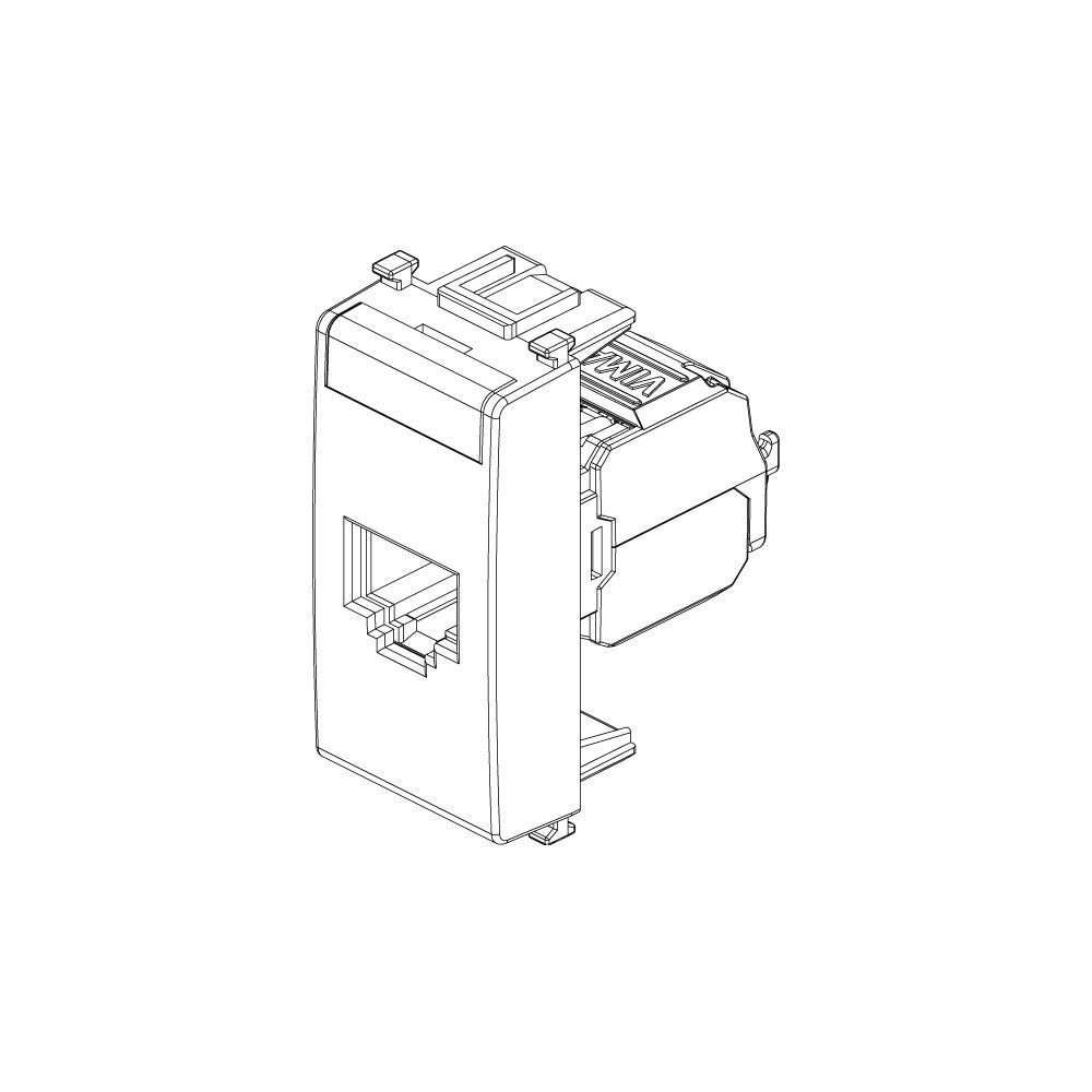 Vimar presa rj45 con connettore netsafe cat.5e cablaggio universale t568a/b 8 contatti