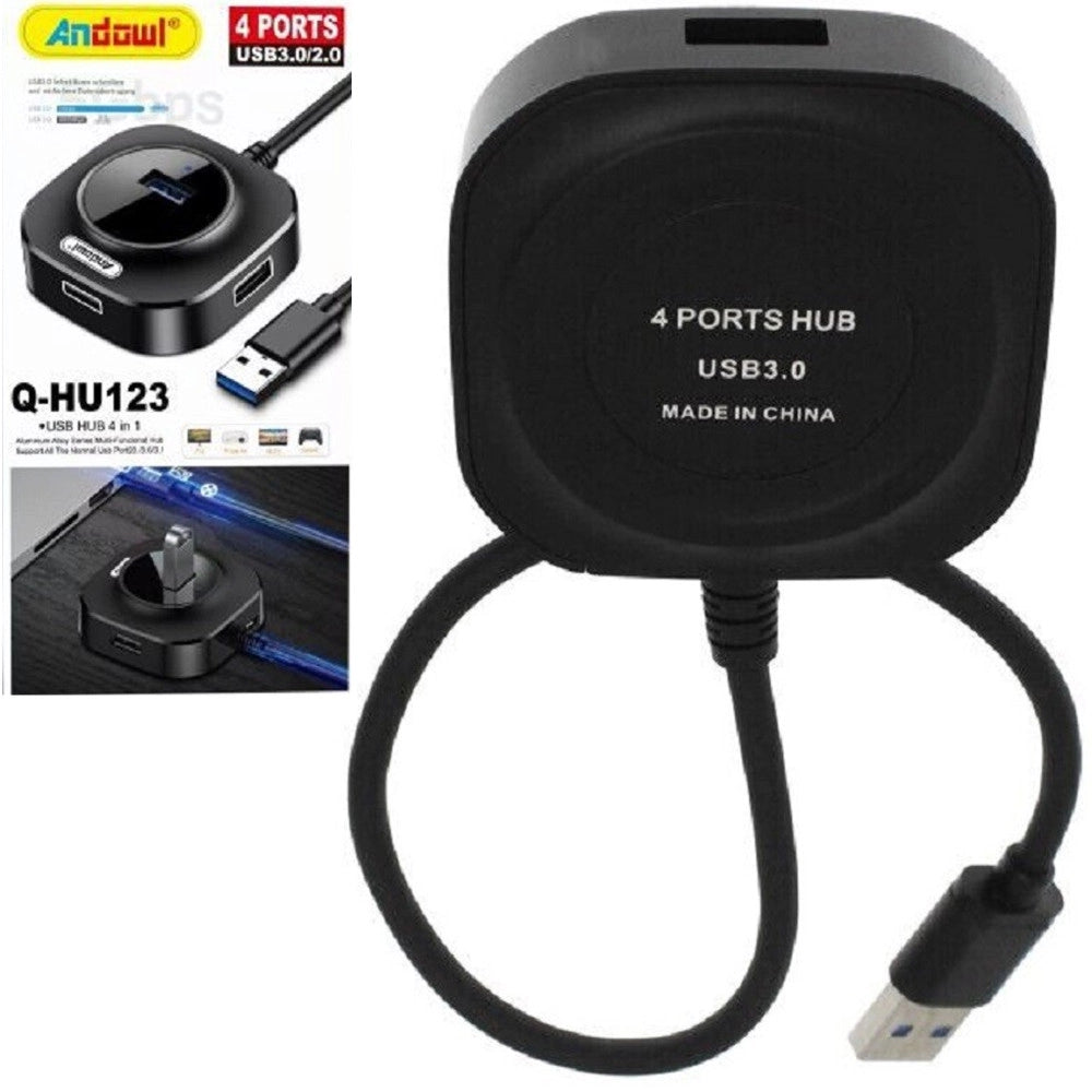 Trade Shop - Smart Hub Usb 4 In 1 Con 4 Porte Usb 3.0/2.0 Q-hu123 Telefoni Computer Notebook -