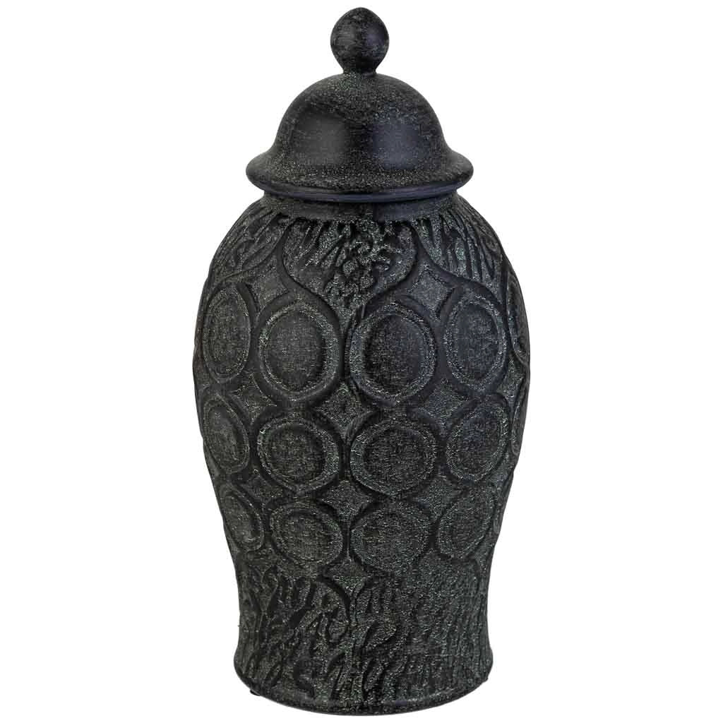 Vaso in ceramica nera, d16,5x33h cm