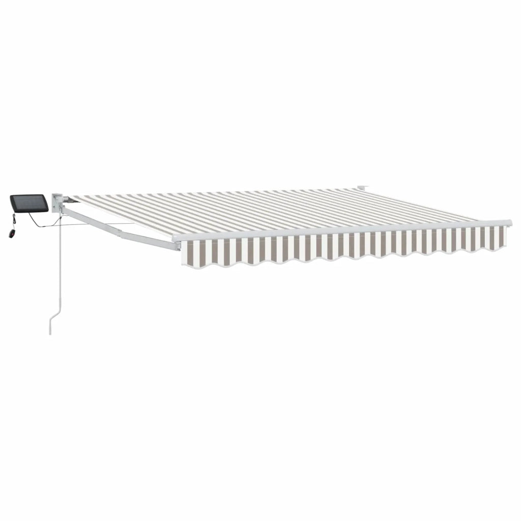 Tenda retrattile manuale con LED Grigio chiaro e bianco 3426060
