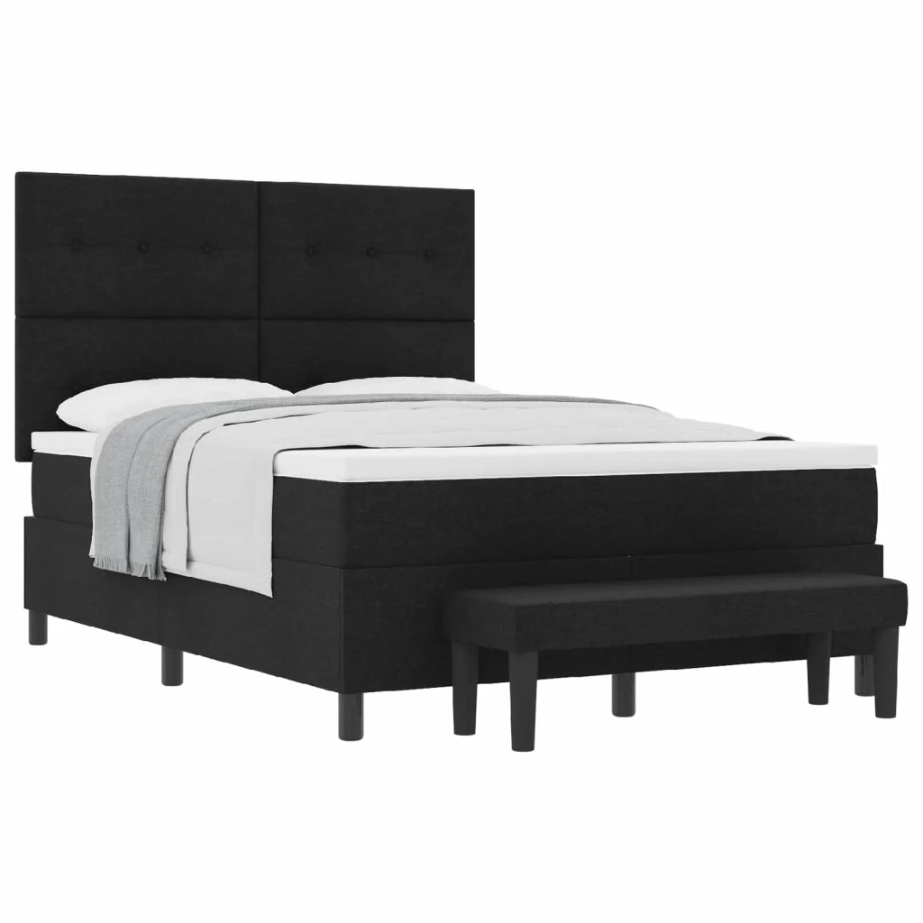 Letto a molle con materasso Nero 140 x 190 cm Tessuto